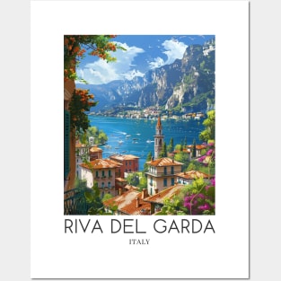 A Pop Art Travel Print of Riva del Garda - Italy Posters and Art